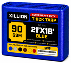 90 GSM Heavy Duty Customised Tarpaulin – Extra Strong Cross Laminated Cover, 100% Waterproof, UV Resistant with Reinforced Eyelets for Garden, Camping, Construction & Outdoor Protection