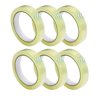Clear Tape, Transparent Adhesive Tape, 65 Meters Long,(pack of 6, 1 inch)
