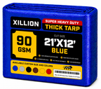 90 GSM Heavy Duty Customised Tarpaulin – Extra Strong Cross Laminated Cover, 100% Waterproof, UV Resistant with Reinforced Eyelets for Garden, Camping, Construction & Outdoor Protection
