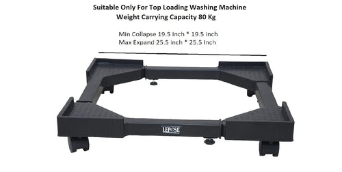 Adjustable Washing Machine Stand / Trolley with Wheels – Universal Fit (Black)