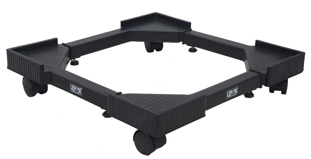 Adjustable Washing Machine Stand / Trolley with Wheels – Universal Fit (Black)