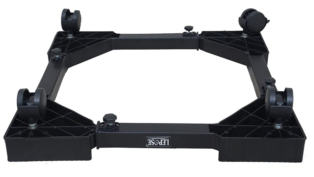 Adjustable Washing Machine Stand / Trolley with Wheels – Universal Fit (Black)