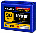 90 GSM Heavy Duty Customised Tarpaulin – Extra Strong Cross Laminated Cover, 100% Waterproof, UV Resistant with Reinforced Eyelets for Garden, Camping, Construction & Outdoor Protection