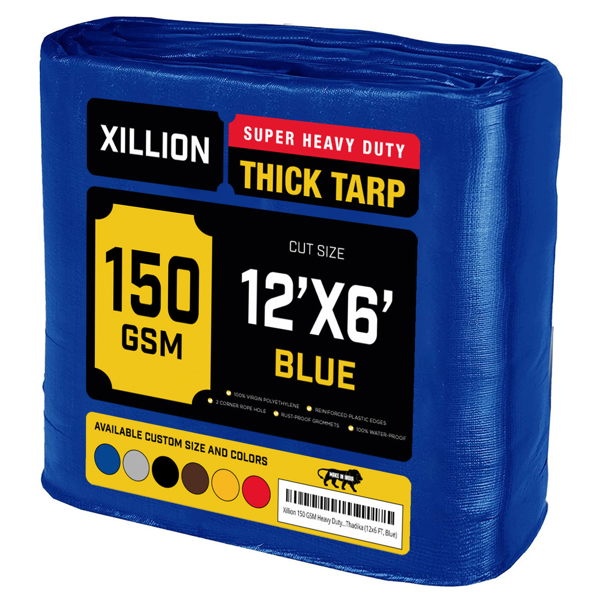 150 GSM Heavy Duty Customised Tarpaulin – Extra Strong Cross Laminated Cover, 100% Waterproof, UV Resistant with Reinforced Eyelets for Garden, Camping, Construction & Outdoor Protection (Copy)