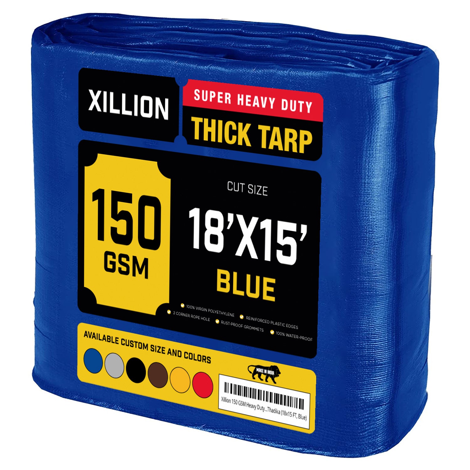 150 GSM Heavy Duty Customised Tarpaulin – Extra Strong Cross Laminated Cover, 100% Waterproof, UV Resistant with Reinforced Eyelets for Garden, Camping, Construction & Outdoor Protection (Copy)