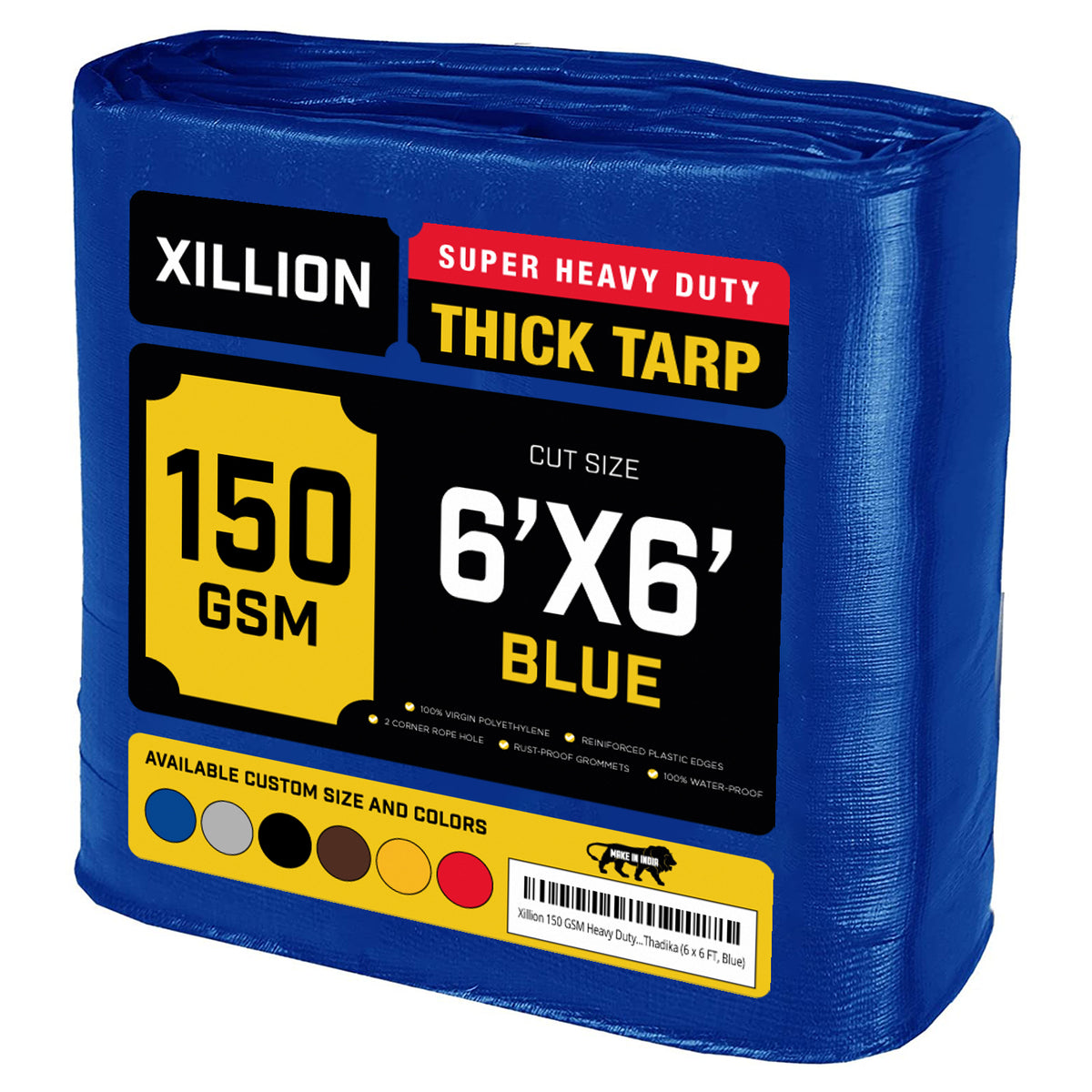 150 GSM Heavy Duty Customised Tarpaulin – Extra Strong Cross Laminated Cover, 100% Waterproof, UV Resistant with Reinforced Eyelets for Garden, Camping, Construction & Outdoor Protection (Copy)