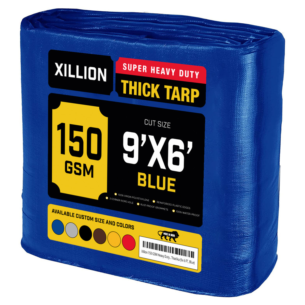 150 GSM Heavy Duty Customised Tarpaulin – Extra Strong Cross Laminated Cover, 100% Waterproof, UV Resistant with Reinforced Eyelets for Garden, Camping, Construction & Outdoor Protection (Copy)