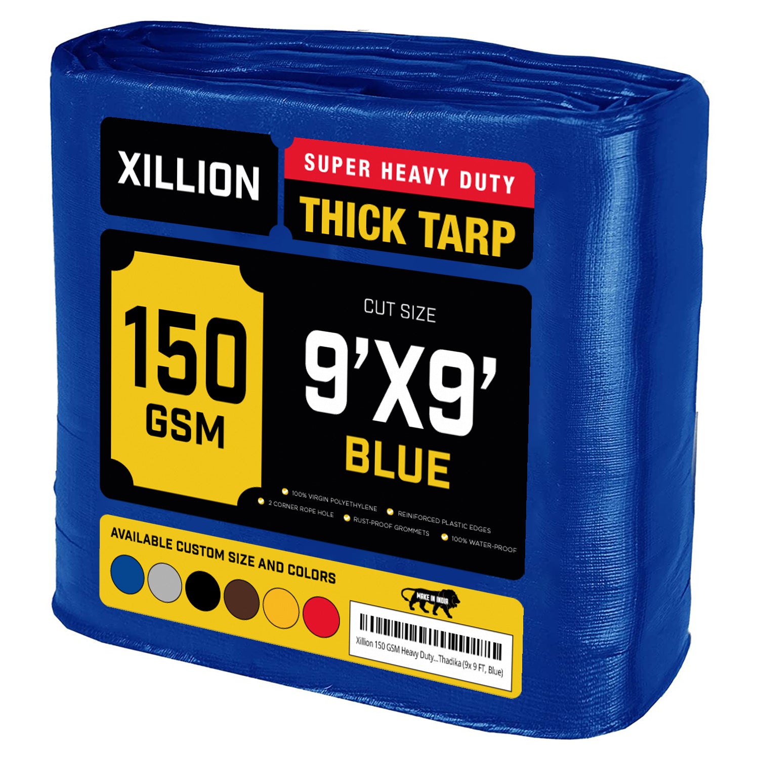 150 GSM Heavy Duty Customised Tarpaulin – Extra Strong Cross Laminated Cover, 100% Waterproof, UV Resistant with Reinforced Eyelets for Garden, Camping, Construction & Outdoor Protection (Copy)