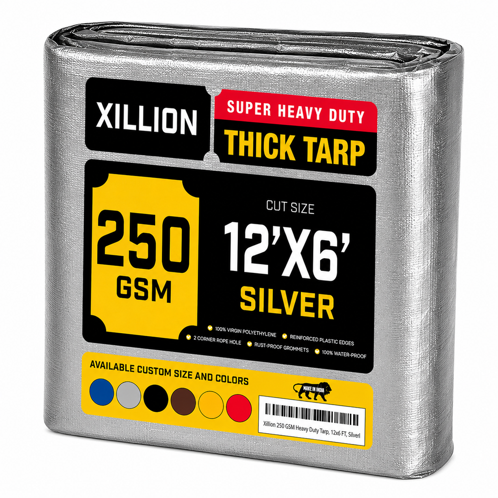 250 GSM Heavy Duty Tarpaulin Extra Strong, Strengthen Eyelets, UV Resistant, 100% Waterproof, Cross Laminated Tarpaulin