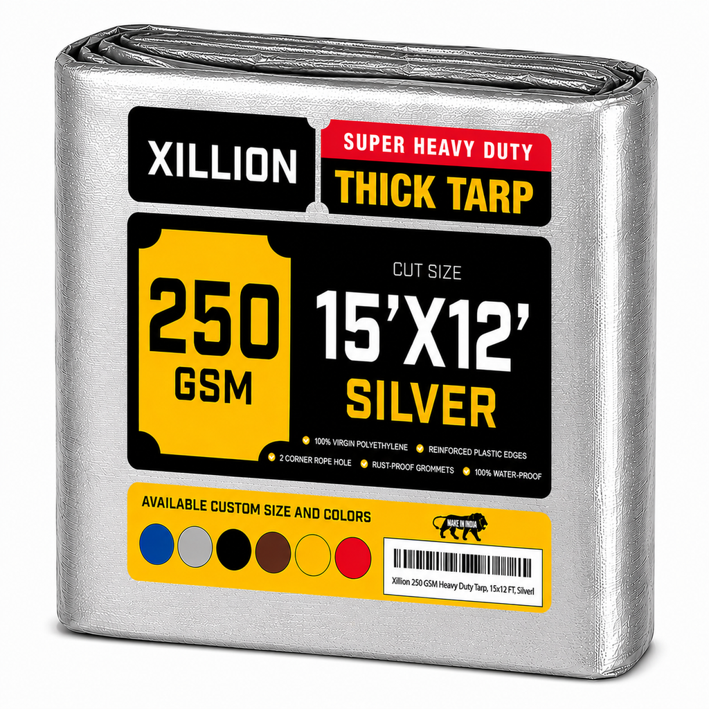 250 GSM Heavy Duty Tarpaulin Extra Strong, Strengthen Eyelets, UV Resistant, 100% Waterproof, Cross Laminated Tarpaulin