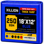 250 GSM Heavy Duty Tarpaulin Extra Strong, Strengthen Eyelets, UV Resistant, 100% Waterproof, Cross Laminated Tarpaulin