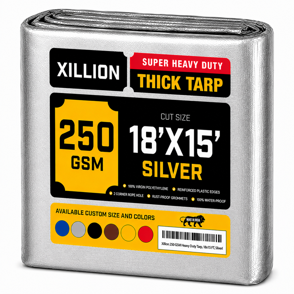 250 GSM Heavy Duty Tarpaulin Extra Strong, Strengthen Eyelets, UV Resistant, 100% Waterproof, Cross Laminated Tarpaulin