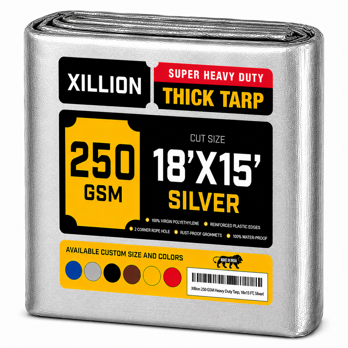 250 GSM Heavy Duty Tarpaulin Extra Strong, Strengthen Eyelets, UV Resistant, 100% Waterproof, Cross Laminated Tarpaulin
