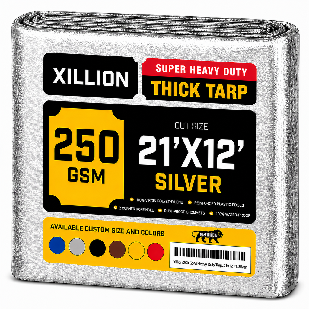 250 GSM Heavy Duty Tarpaulin Extra Strong, Strengthen Eyelets, UV Resistant, 100% Waterproof, Cross Laminated Tarpaulin