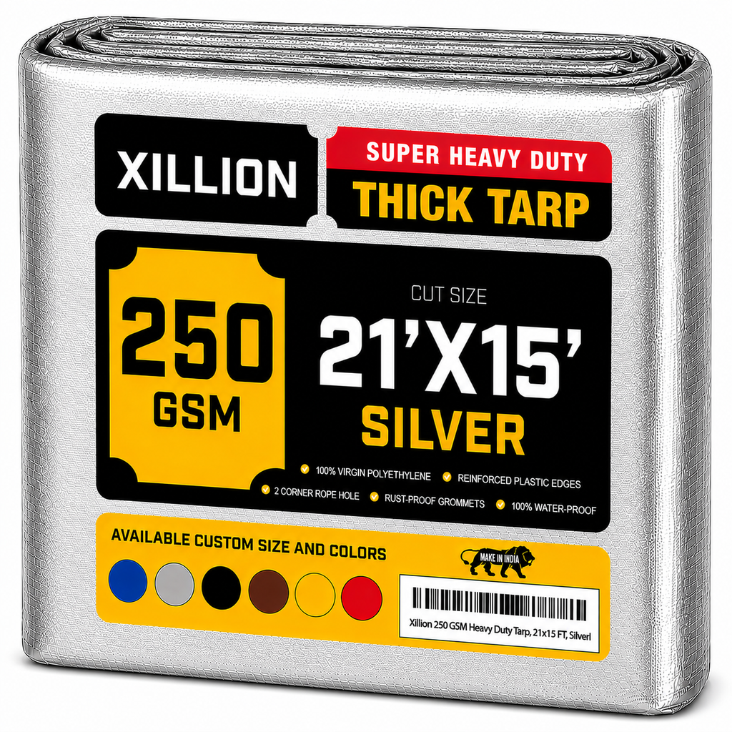250 GSM Heavy Duty Tarpaulin Extra Strong, Strengthen Eyelets, UV Resistant, 100% Waterproof, Cross Laminated Tarpaulin