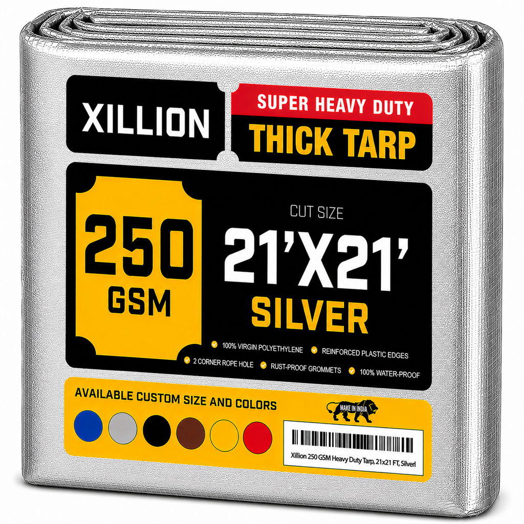250 GSM Heavy Duty Tarpaulin Extra Strong, Strengthen Eyelets, UV Resistant, 100% Waterproof, Cross Laminated Tarpaulin
