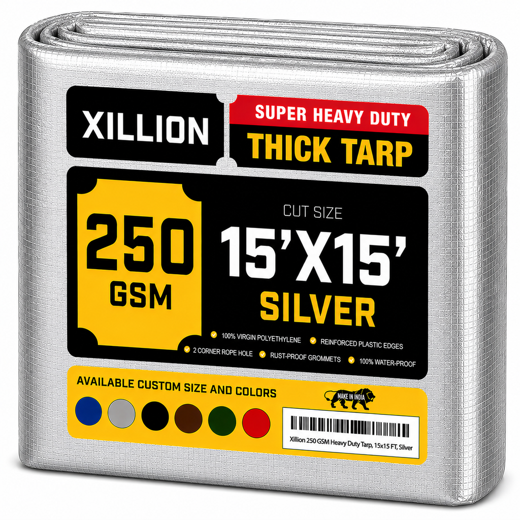 250 GSM Heavy Duty Tarpaulin Extra Strong, Strengthen Eyelets, UV Resistant, 100% Waterproof, Cross Laminated Tarpaulin
