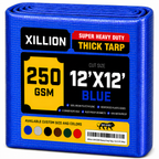 250 GSM Heavy Duty Tarpaulin Extra Strong, Strengthen Eyelets, UV Resistant, 100% Waterproof, Cross Laminated Tarpaulin