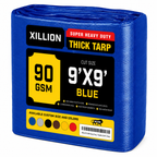 90 GSM Heavy Duty Customised Tarpaulin – Extra Strong Cross Laminated Cover, 100% Waterproof, UV Resistant with Reinforced Eyelets for Garden, Camping, Construction & Outdoor Protection