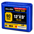 90 GSM Heavy Duty Customised Tarpaulin – Extra Strong Cross Laminated Cover, 100% Waterproof, UV Resistant with Reinforced Eyelets for Garden, Camping, Construction & Outdoor Protection