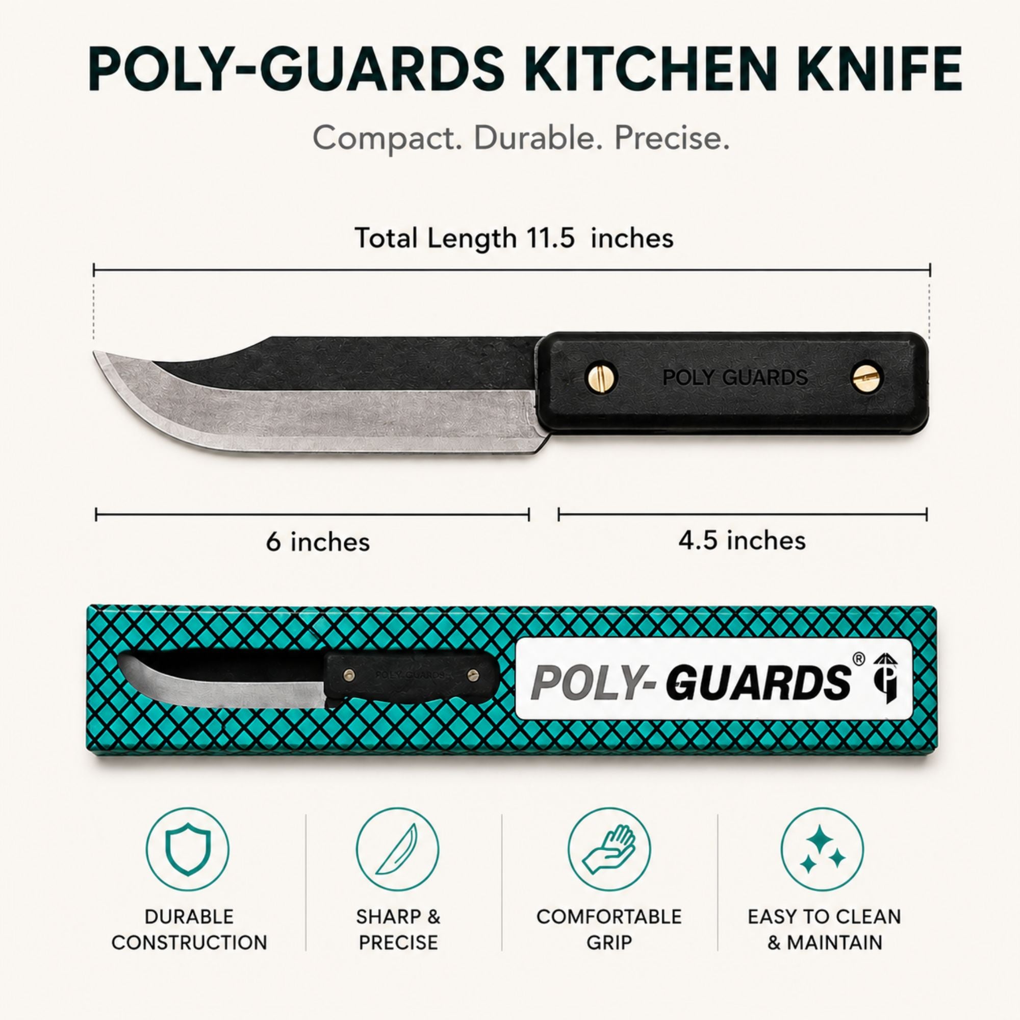 POLYGUARDS Kitchen Knife Point Edge