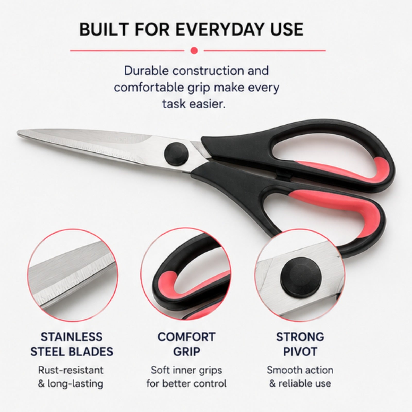POLYGUARDS Multipurpose Stainless Steel ScissorsHeavy Duty Kitchen Scissors for Meat, Poultry, Vegetables, Herbs & Food Preparation