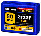 90 GSM Heavy Duty Customised Tarpaulin – Extra Strong Cross Laminated Cover, 100% Waterproof, UV Resistant with Reinforced Eyelets for Garden, Camping, Construction & Outdoor Protection