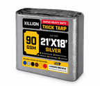 90 GSM Heavy Duty Customised Tarpaulin – Extra Strong Cross Laminated Cover, 100% Waterproof, UV Resistant with Reinforced Eyelets for Garden, Camping, Construction & Outdoor Protection