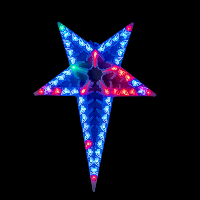 Butterfly Star with colourful lights illuminated