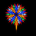 Cluster Star colourful illuminated festive hanging decoration