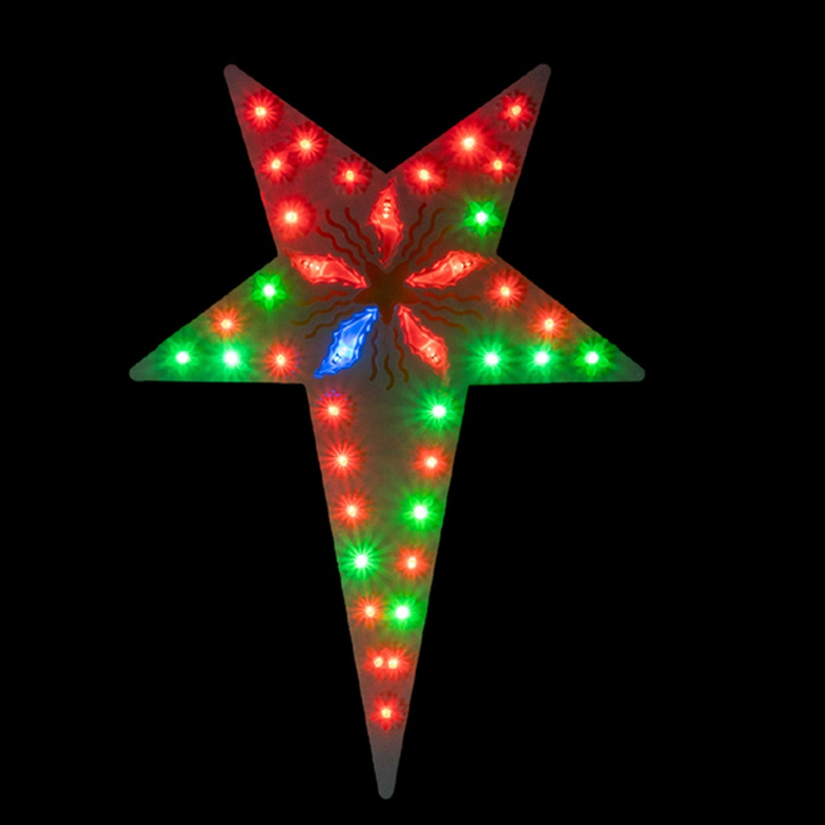 Shadow Star with colourful lights illuminated