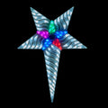 Zebra Star with colourful lights illuminated