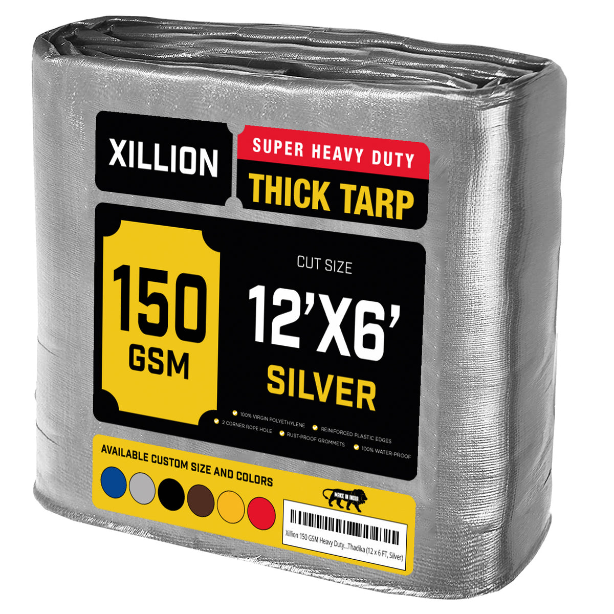 150 GSM Heavy Duty Customised Tarpaulin – Extra Strong Cross Laminated Cover, 100% Waterproof, UV Resistant with Reinforced Eyelets for Garden, Camping, Construction & Outdoor Protection (Copy)