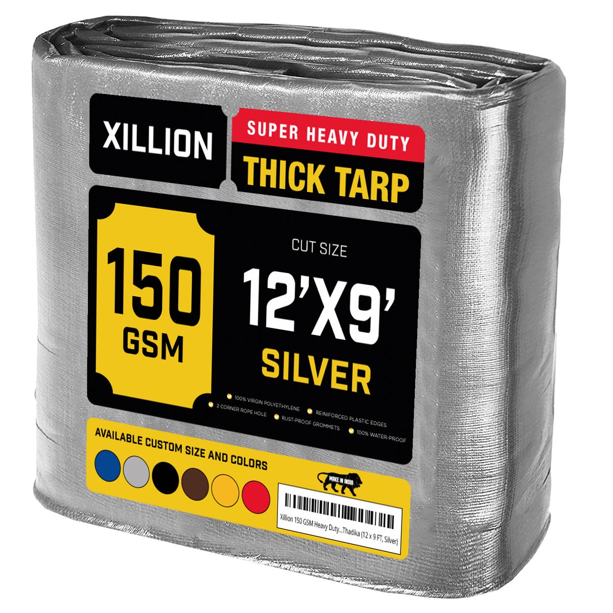 150 GSM Heavy Duty Customised Tarpaulin – Extra Strong Cross Laminated Cover, 100% Waterproof, UV Resistant with Reinforced Eyelets for Garden, Camping, Construction & Outdoor Protection (Copy)