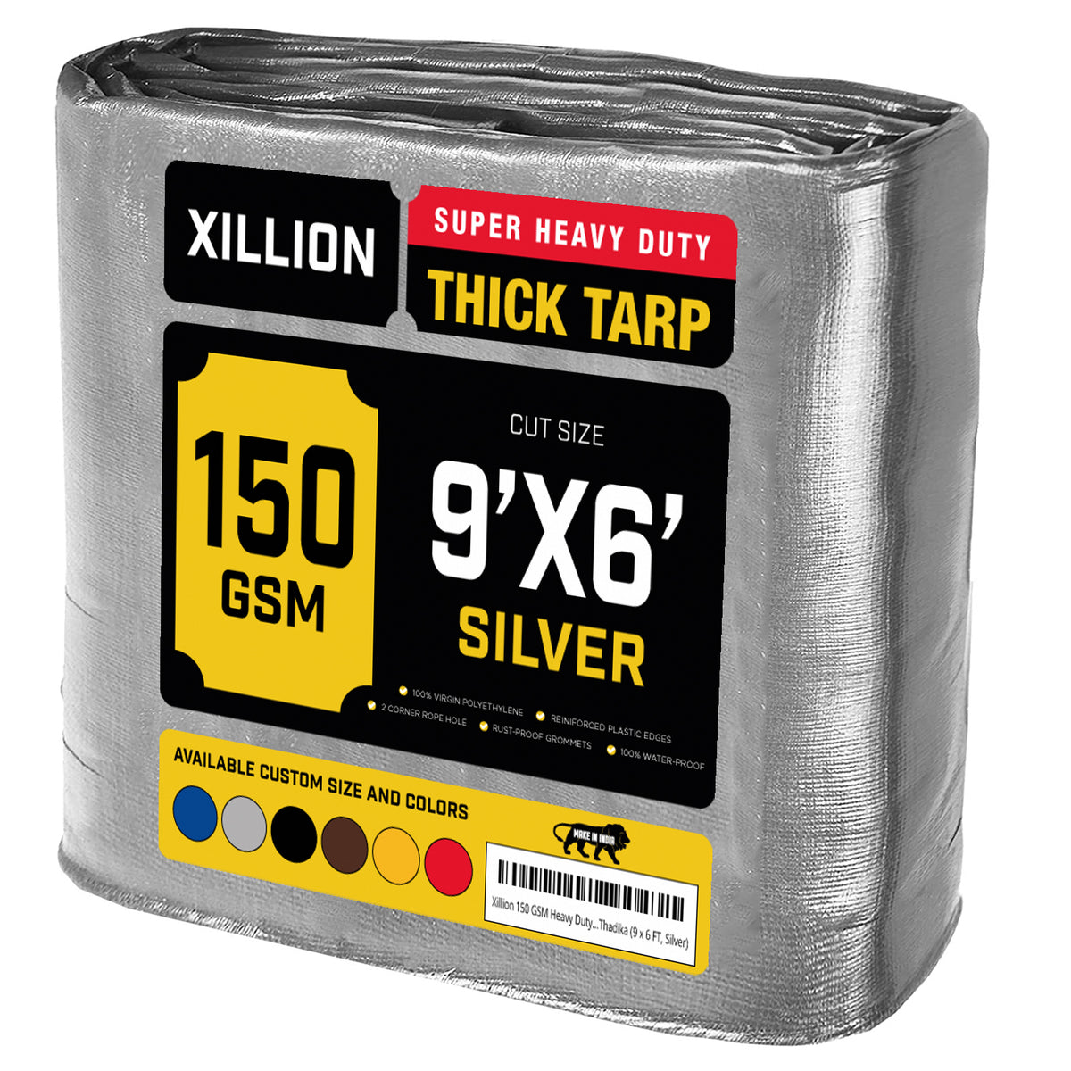 150 GSM Heavy Duty Customised Tarpaulin – Extra Strong Cross Laminated Cover, 100% Waterproof, UV Resistant with Reinforced Eyelets for Garden, Camping, Construction & Outdoor Protection (Copy)